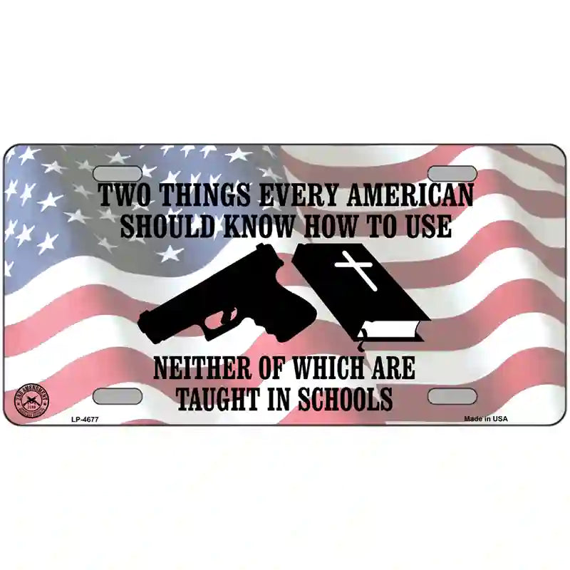 Every American Should Know Metal Novelty License Plate 24" x 12" (LLP)