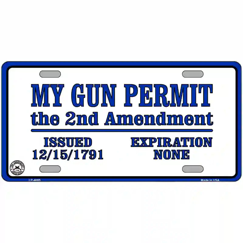 My Gun Permit Metal Novelty License Plate 24" x 12" (LLP)