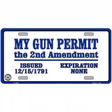 My Gun Permit Metal Novelty License Plate 24" x 12" (LLP)