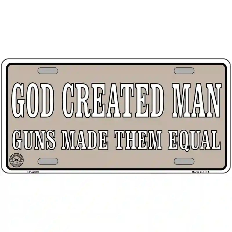 Guns Made Them Equal Metal Novelty License Plate 24" x 12" (LLP)