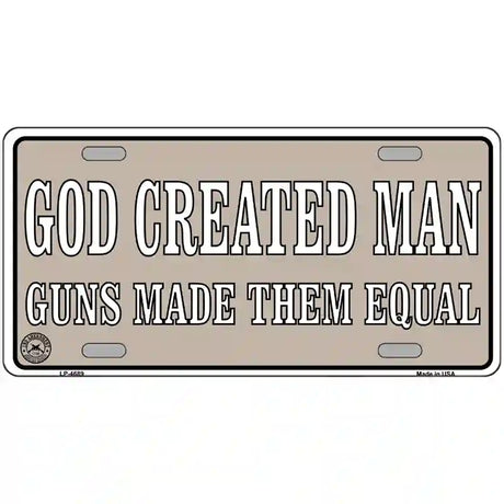 Guns Made Them Equal Metal Novelty License Plate 24" x 12" (LLP)