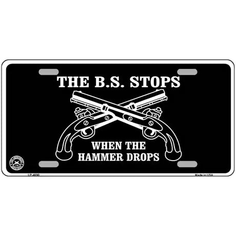 The BS Stops Metal Novelty License Plate 24" x 12" (LLP)