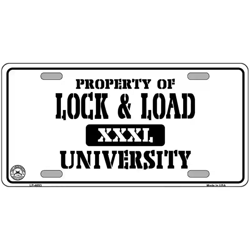 Lock And Load Metal Novelty License Plate 24" x 12" (LLP)