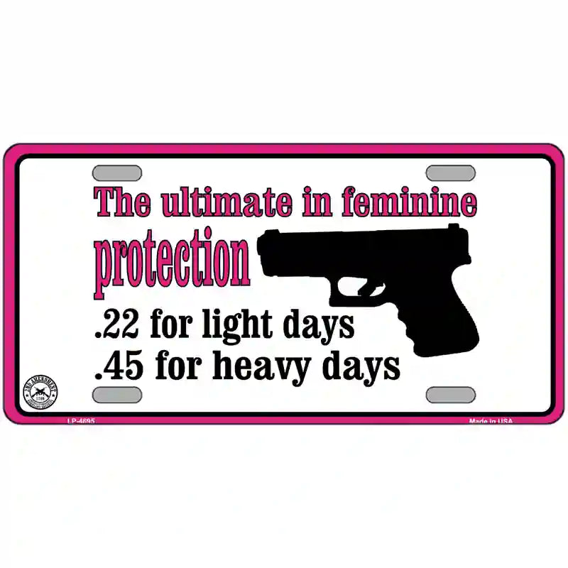 Feminine Protection Metal Novelty License Plate 24" x 12" (LLP)