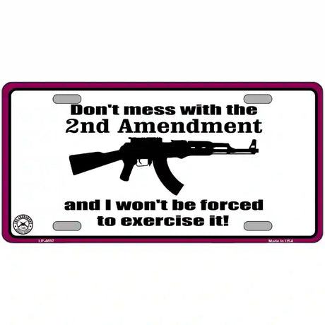 I Wont Be Forced To Use It Metal Novelty License Plate 24" x 12" (LLP)