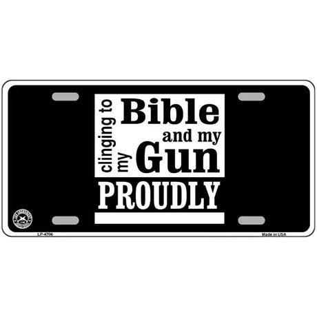 My Bible And My Gun Metal Novelty License Plate 24" x 12" (LLP)