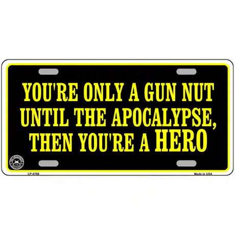 Gun Nut Metal Novelty License Plate 24" x 12" (LLP)