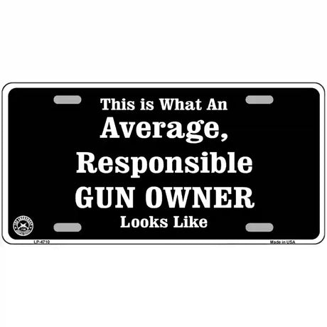 Average Gun Owner Metal Novelty License Plate 24" x 12" (LLP)