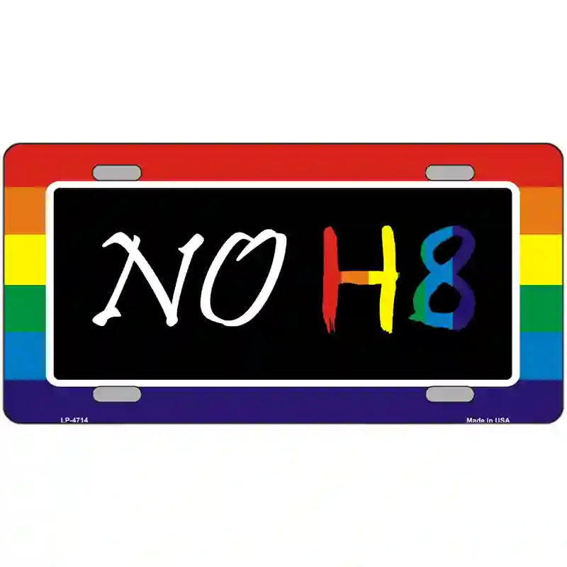 NO H8 Metal Novelty License Plate 24" x 12" (LLP)