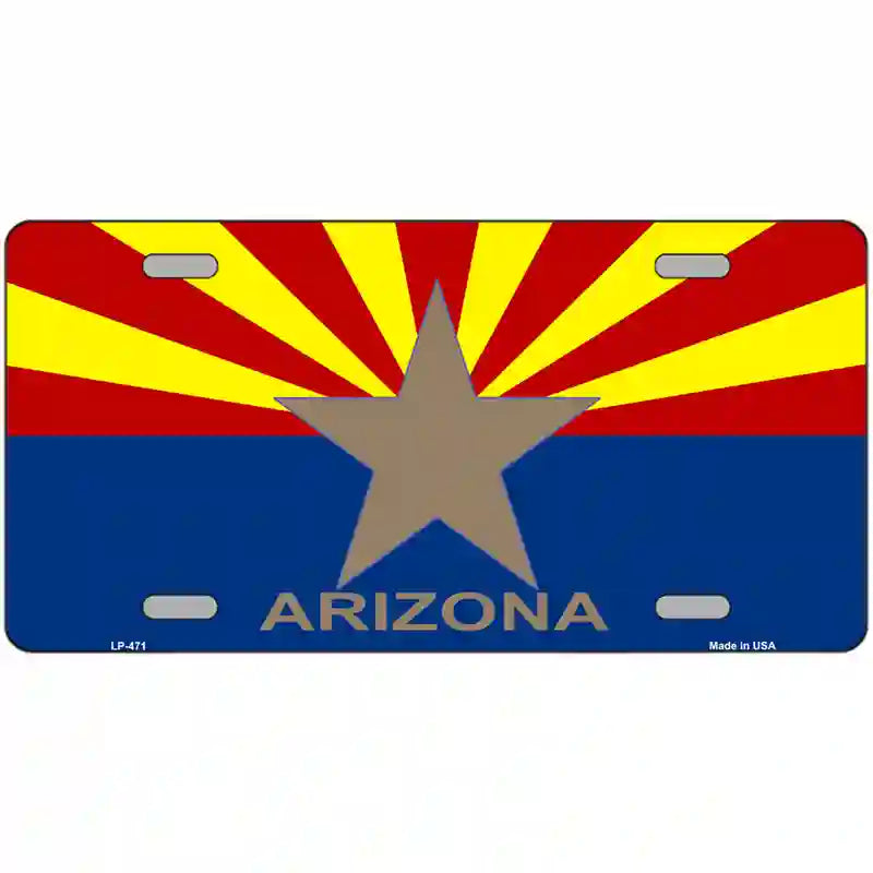 Arizona State Flag Metal Novelty License Plate 24" x 12" (LLP)