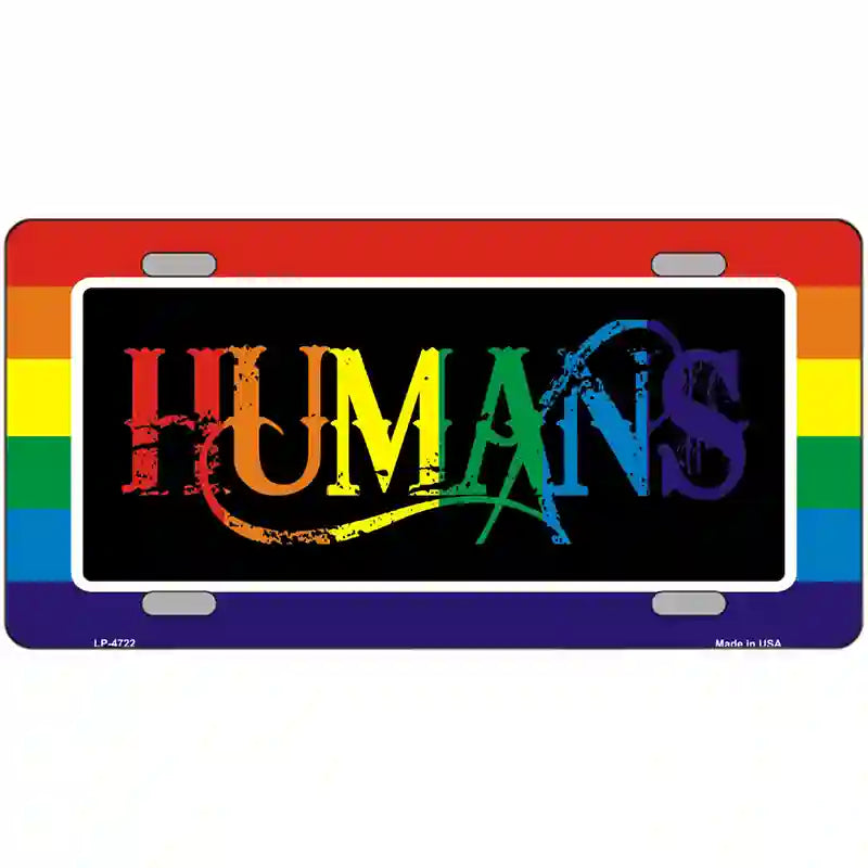 Humans Metal Novelty License Plate 24" x 12" (LLP)