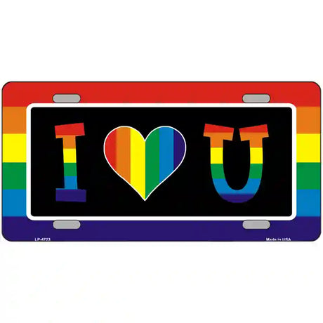 I Love U Metal Novelty License Plate 24" x 12" (LLP)