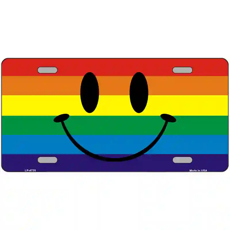 Smiley Face Metal Novelty License Plate 24" x 12" (LLP)