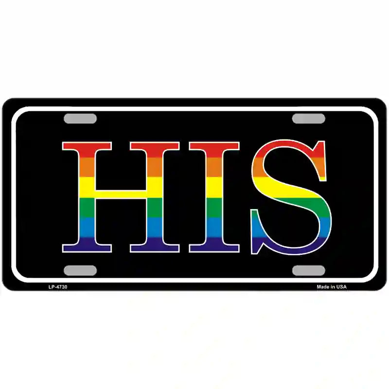 His Rainbow Metal Novelty License Plate 24" x 12" (LLP)