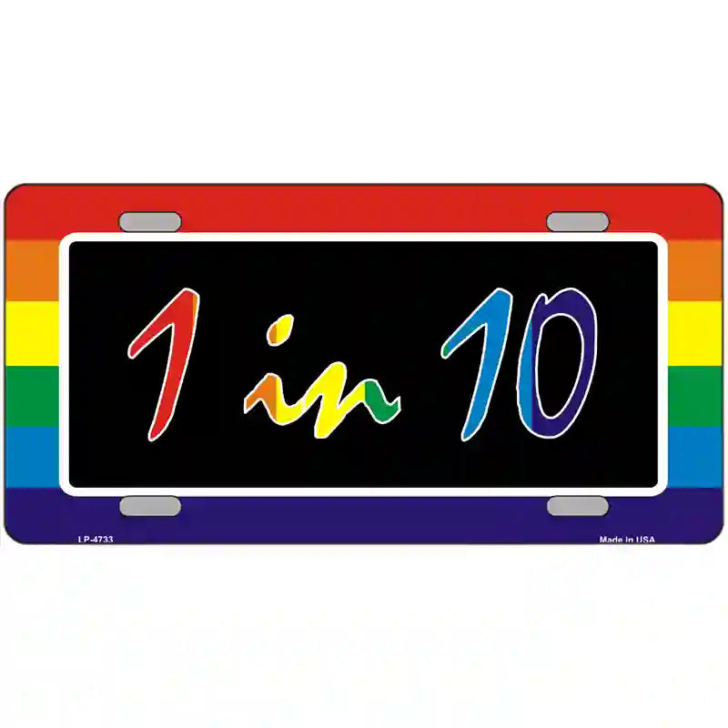 1 In 10 Metal Novelty License Plate 24" x 12" (LLP)