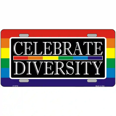 Celebrate Diversity Metal Novelty License Plate 24" x 12" (LLP)