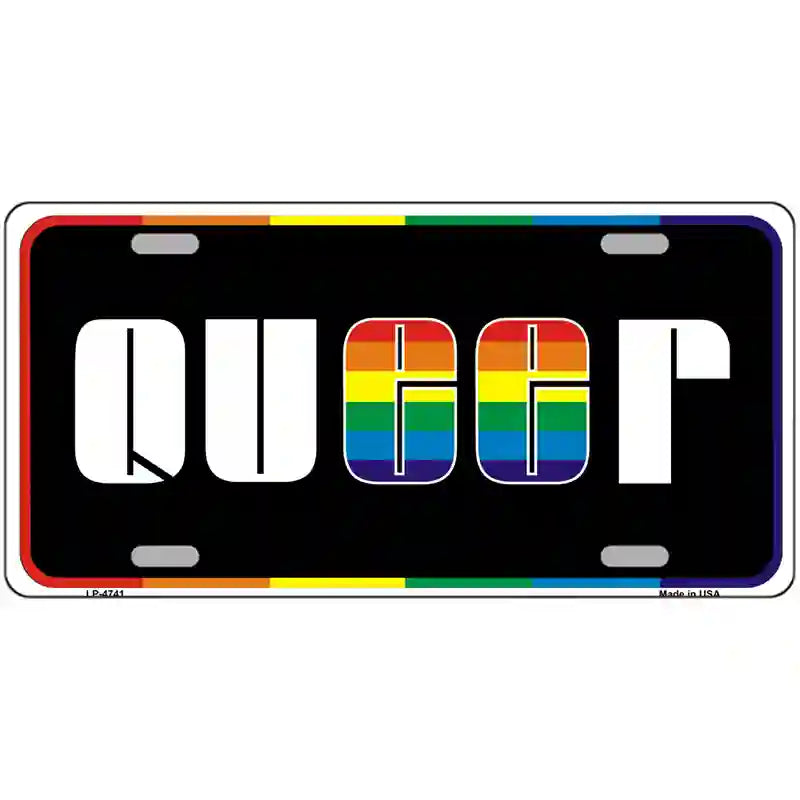 Queer Metal Novelty License Plate 24" x 12" (LLP)