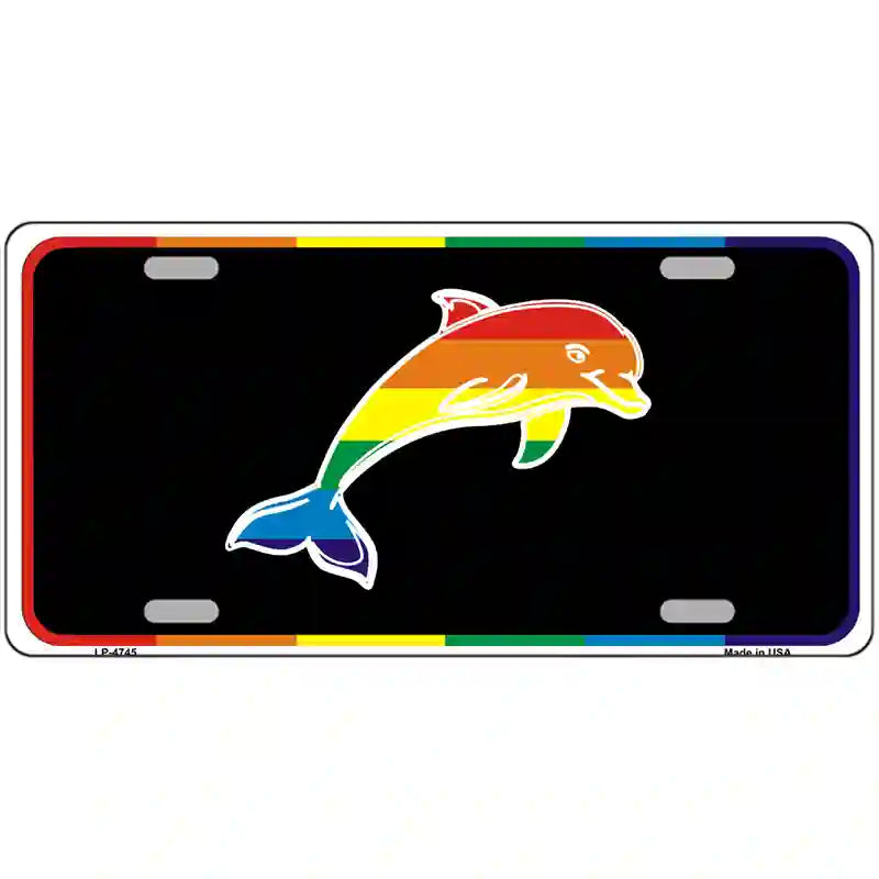 Dolphin Metal Novelty License Plate 24" x 12" (LLP)