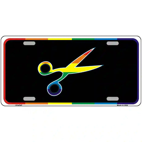 Scissors Metal Novelty License Plate 24" x 12" (LLP)