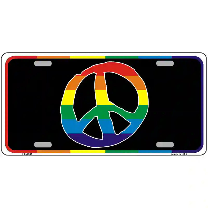 Peace Sign Metal Novelty License Plate 24" x 12" (LLP)