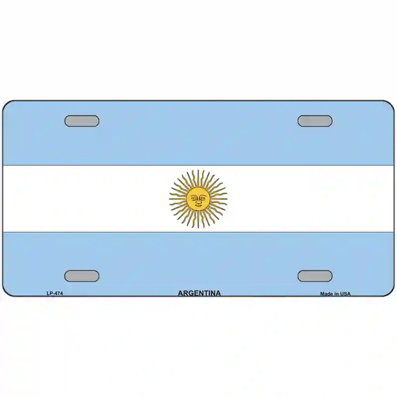 Argentina Flag Metal Novelty License Plate 24" x 12" (LLP)