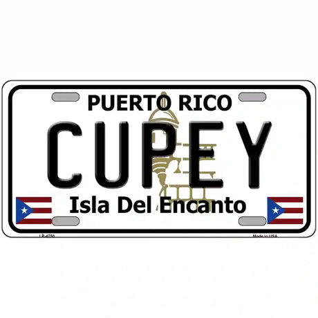 Cupey Puerto Rico Metal Novelty License Plate 24" x 12" (LLP)