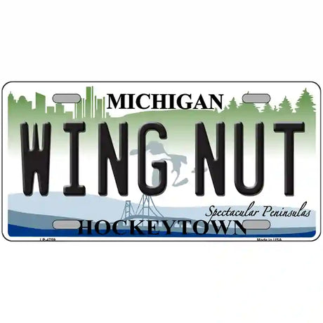 Wing Nut Michigan State Metal Novelty License Plate 24" x 12" (LLP)