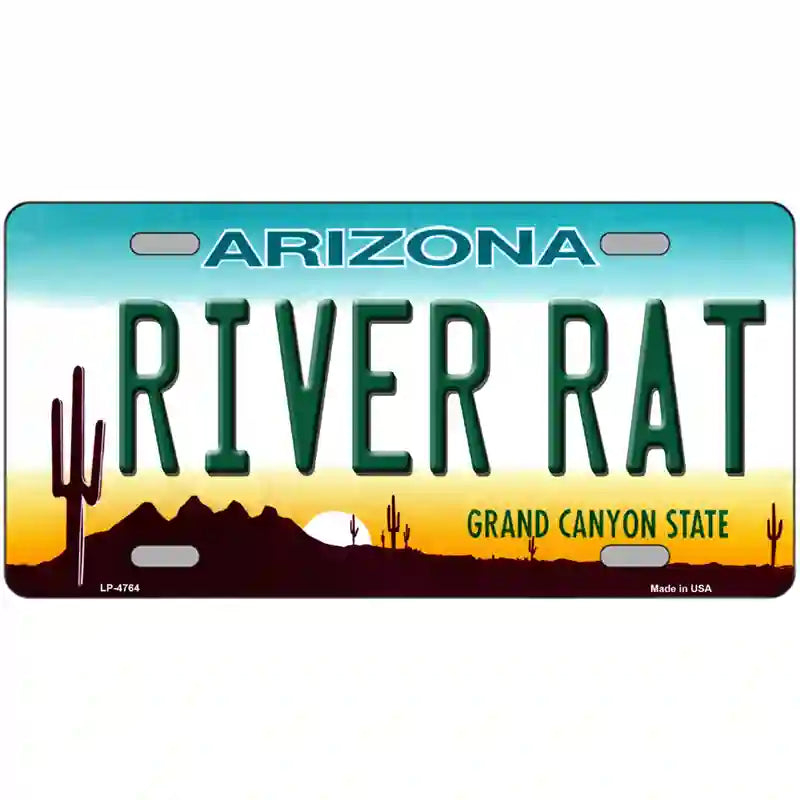 River Rat Arizona Novelty Metal License Plate 24" x 12" (LLP)