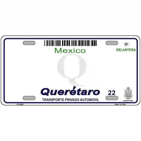 Queretaro Mexico Novelty Metal License Plate 24" x 12" (LLP)