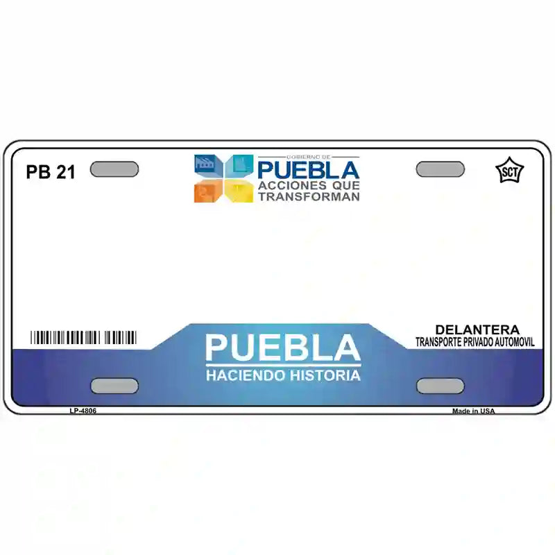 Puebla Mexico Novelty Metal License Plate 24" x 12" (LLP)