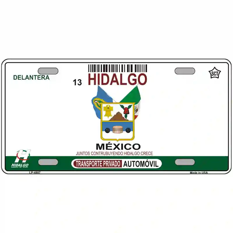 Hidalgo Mexico Novelty Metal License Plate 24" x 12" (LLP)