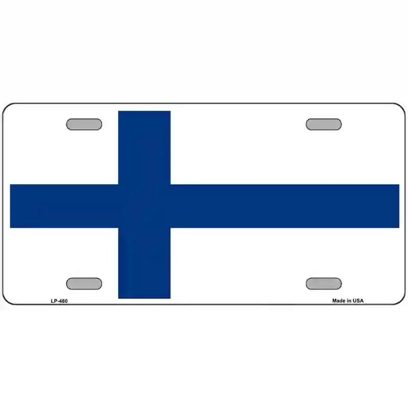 Finland Flag Metal Novelty License Plate 24" x 12" (LLP)