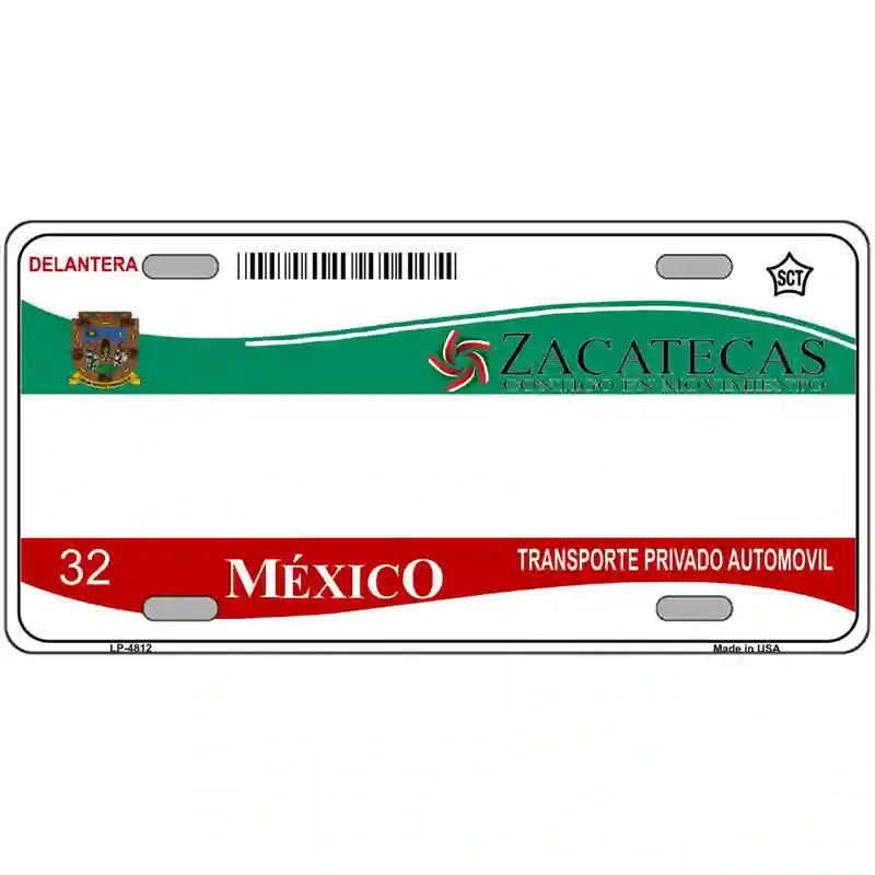 Zachatecas Mexico Novelty Metal License Plate 24" x 12" (LLP)