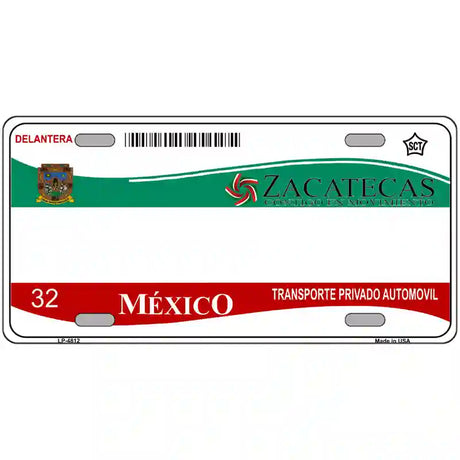 Zachatecas Mexico Novelty Metal License Plate 24" x 12" (LLP)