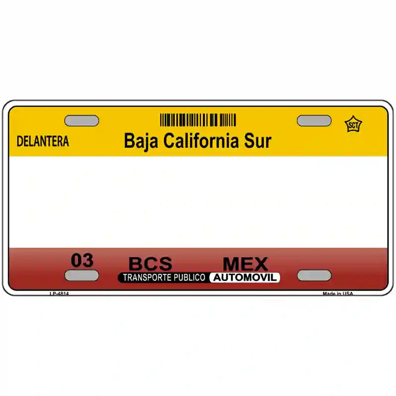 Baja California Sur Mexico Novelty Metal License Plate 24" x 12" (LLP)