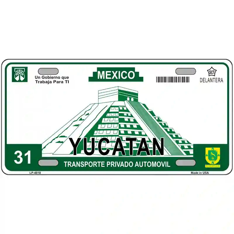 Yucatan Mexico Novelty Metal License Plate 24" x 12" (LLP)