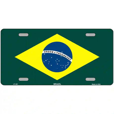 Brazil Flag Metal Novelty License Plate 24" x 12" (LLP)