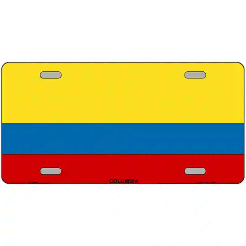 Colombia Flag Metal Novelty License Plate 24" x 12" (LLP)