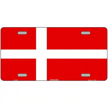 Denmark Flag Metal Novelty License Plate 24" x 12" (LLP)