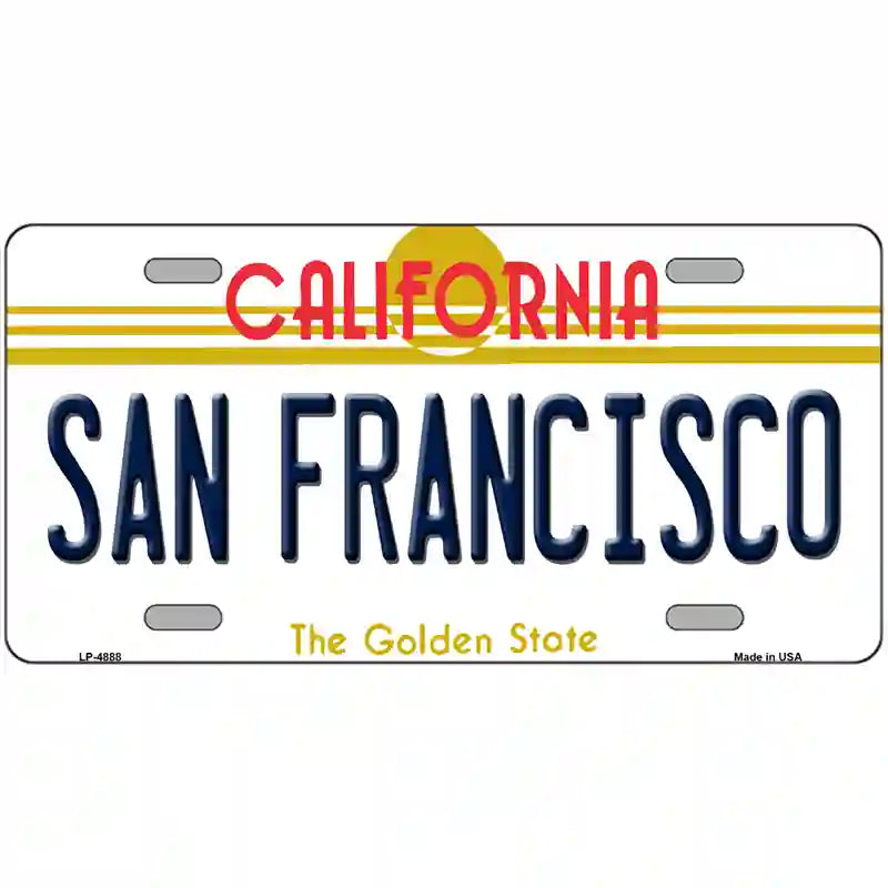 San Francisco California Novelty Metal License Plate 24" x 12" (LLP)