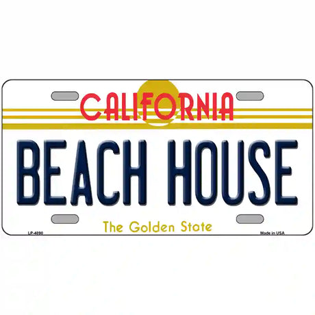 Beach House California Novelty Metal License Plate 24" x 12" (LLP)