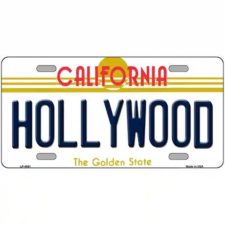 Hollywood California Novelty Metal License Plate 24" x 12" (LLP)