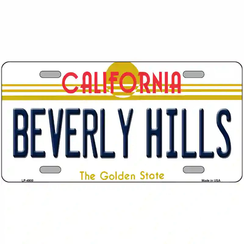 Beverly Hills California Novelty Metal License Plate 24" x 12" (LLP)