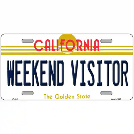 Weekend Vistor California Novelty Metal License Plate 24" x 12" (LLP)