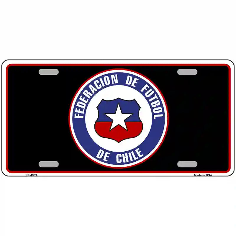 Federacion De Futbol De Chili Flag Metal Novelty License Plate 24" x 12" (LLP)