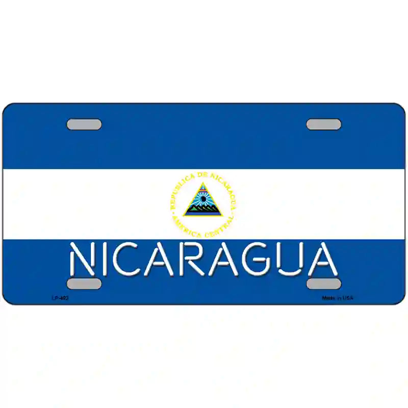 Nicaragua Flag Metal Novelty License Plate 24" x 12" (LLP)