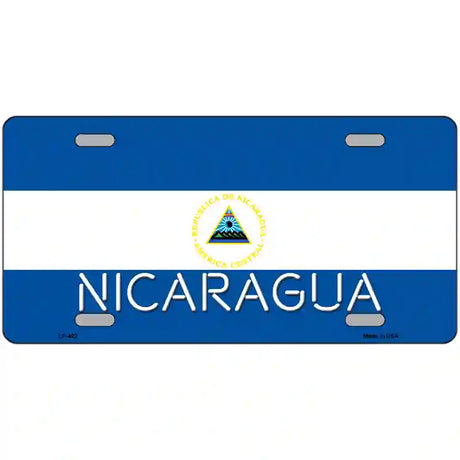 Nicaragua Flag Metal Novelty License Plate 24" x 12" (LLP)