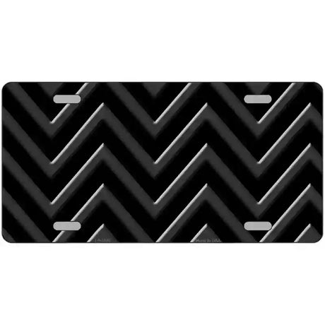 Black Light Black Chevron Metal Novelty License Plate 24" x 12" (LLP)