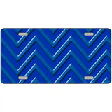 Blue Light Blue Chevron Metal Novelty License Plate 24" x 12" (LLP)