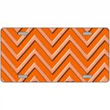 Orange Light Orange Chevron Metal Novelty License Plate 24" x 12" (LLP)